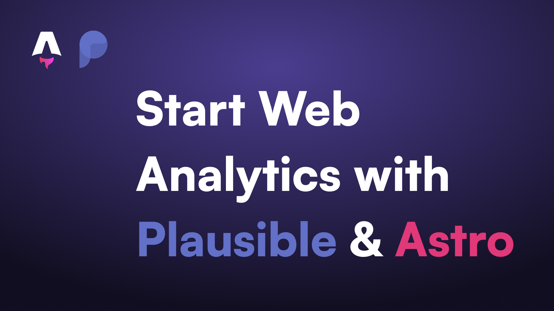 Plausible analytics dashboard and Astro branding artwork